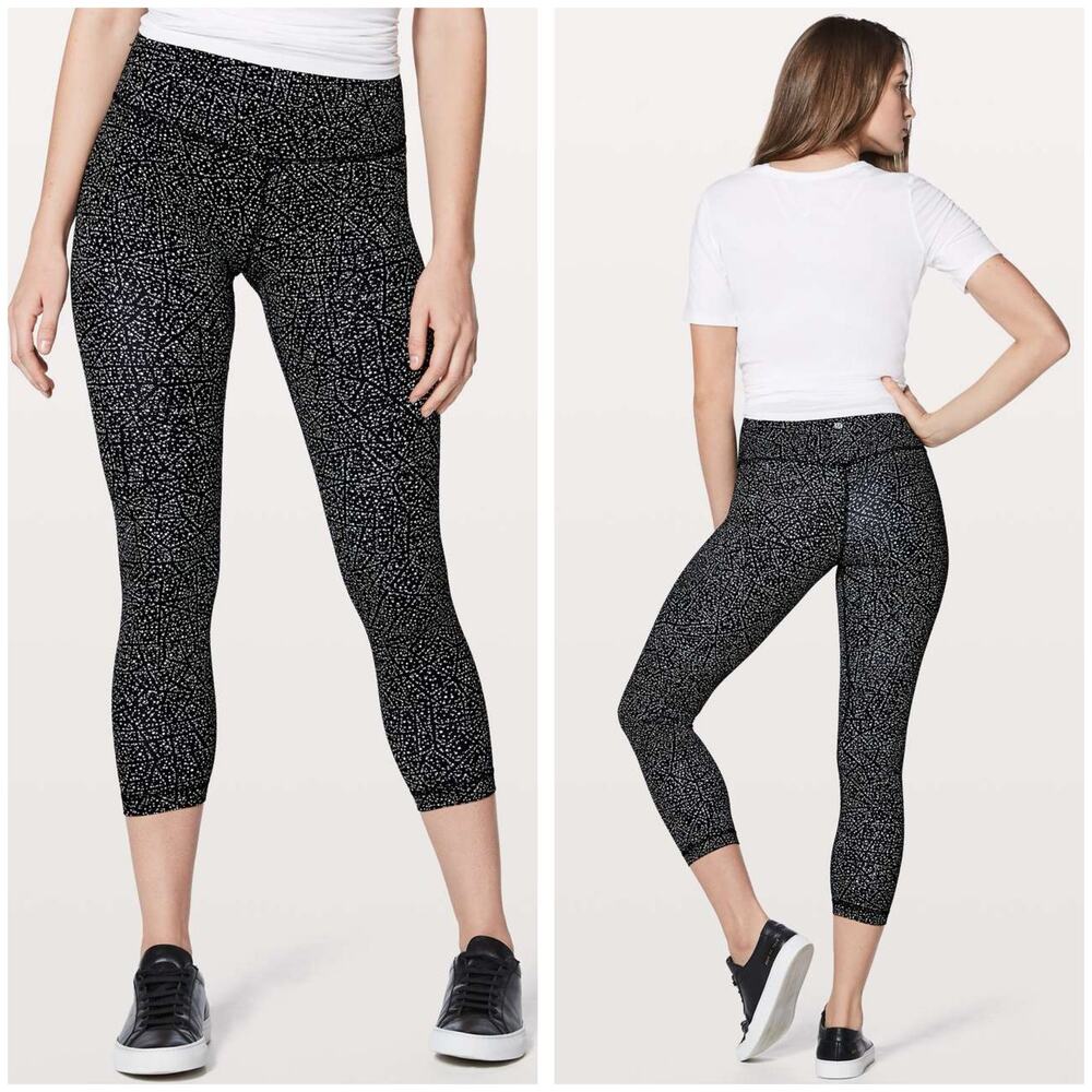 Vintage Lululemon Align Pant II 25" Night View White Black Size 4 Y2K